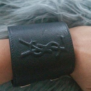 YSL leather cuff bracelet